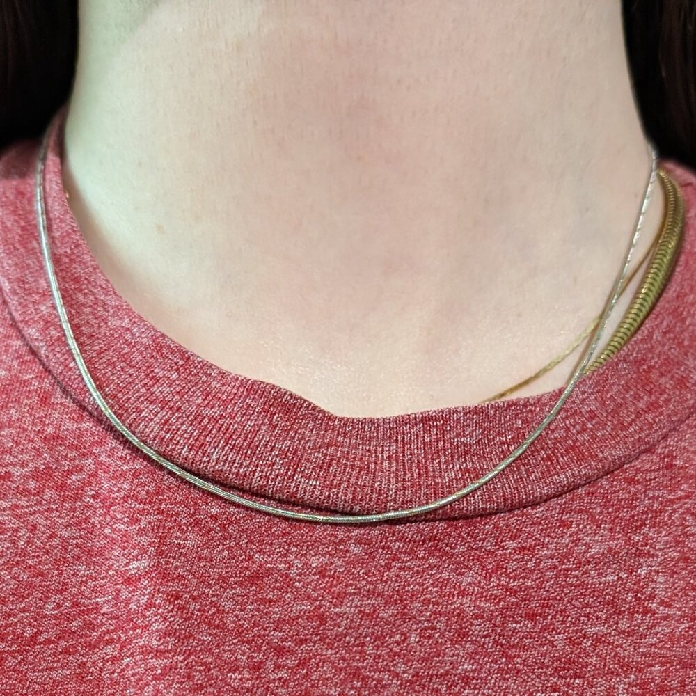 14k Yellow and White Gold Snake Chain - Picture 2 of 9